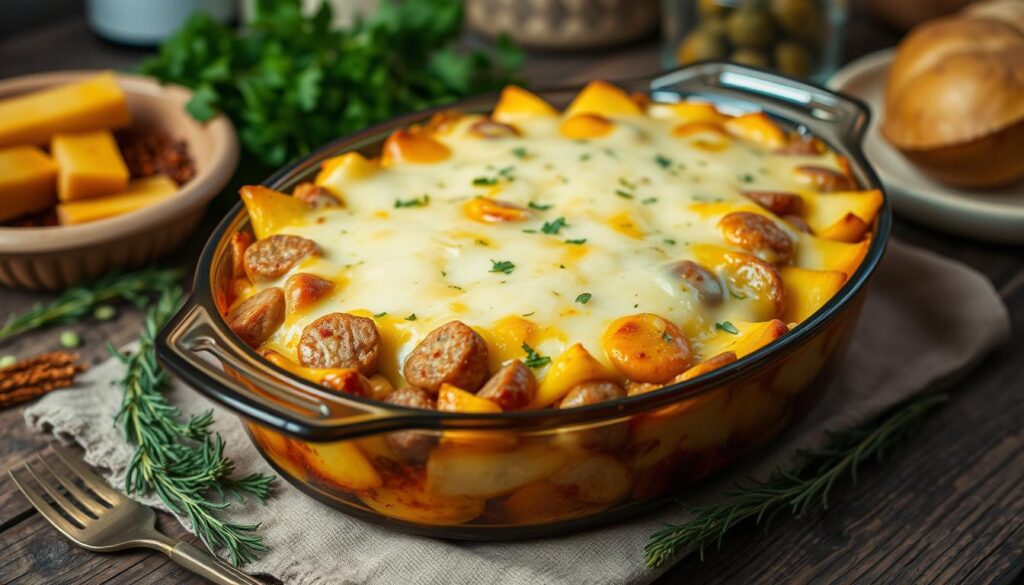 Cheesy Potato Sausage Casserole