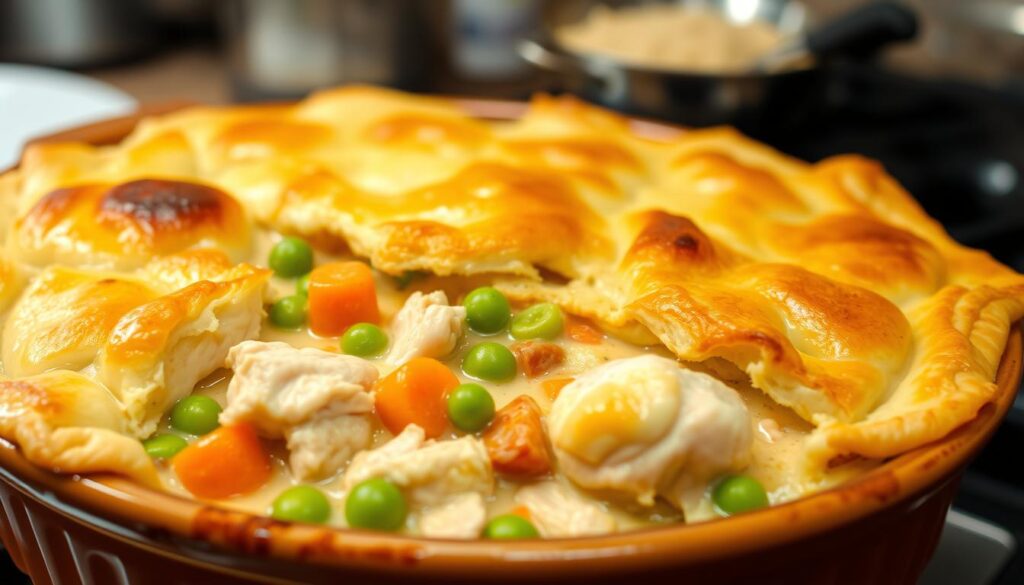 bisquick chicken pot pie casserole, chicken pot pie recipe in casserole dish