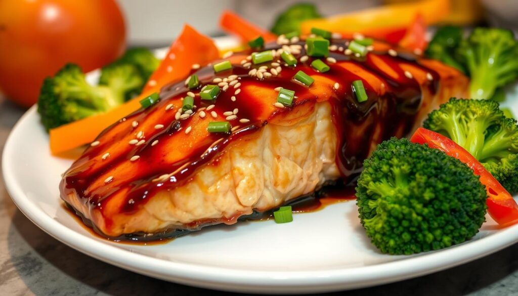 air fryer teriyaki salmon, teriyaki salmon air fryer