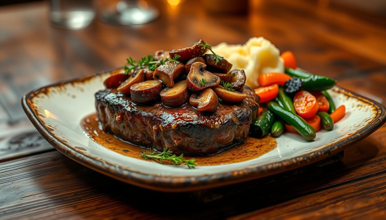 mushroom steak dinner