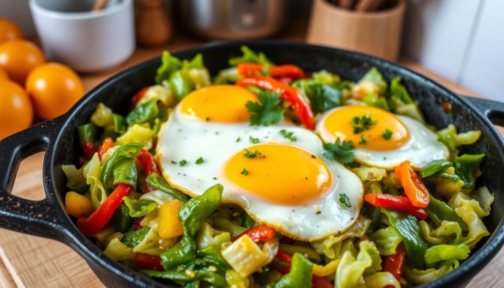 Cabbage egg skillet