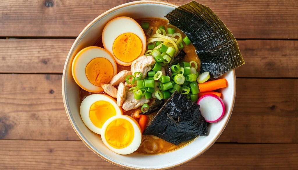 Fresh ramen toppings