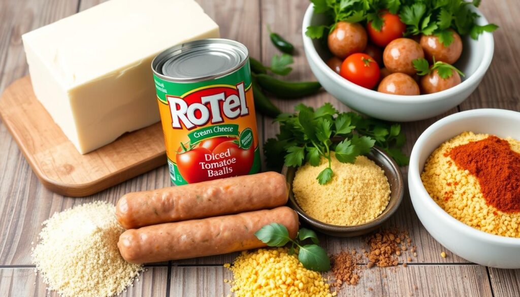 Rotel cream cheese sausage balls ingredients