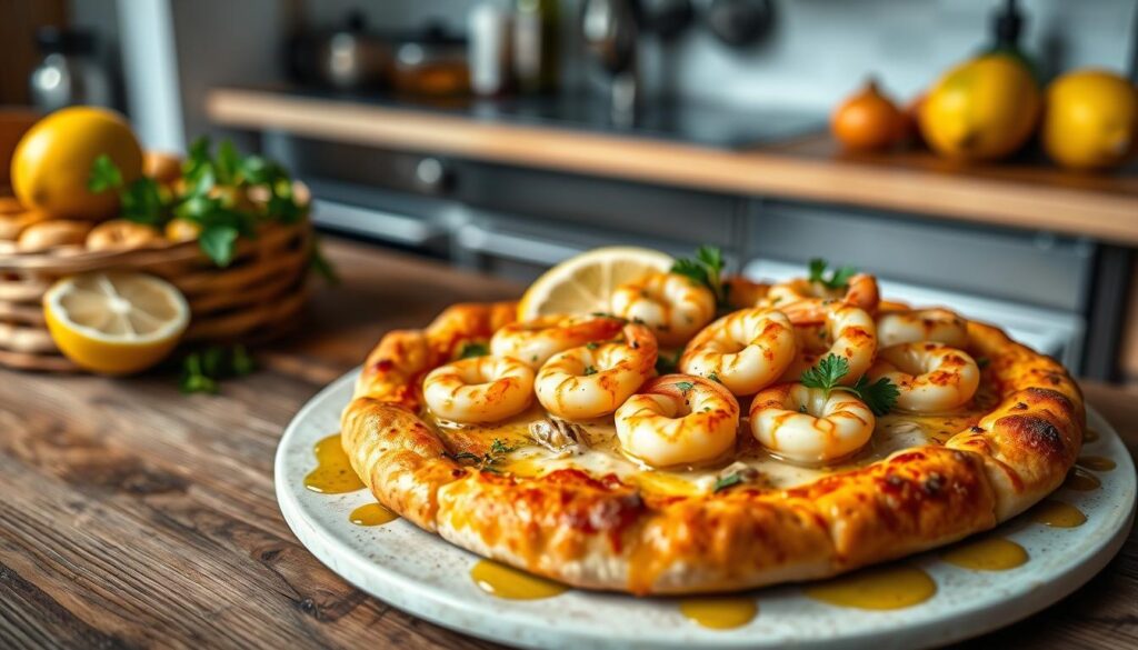 Shrimp Scampi Pizza