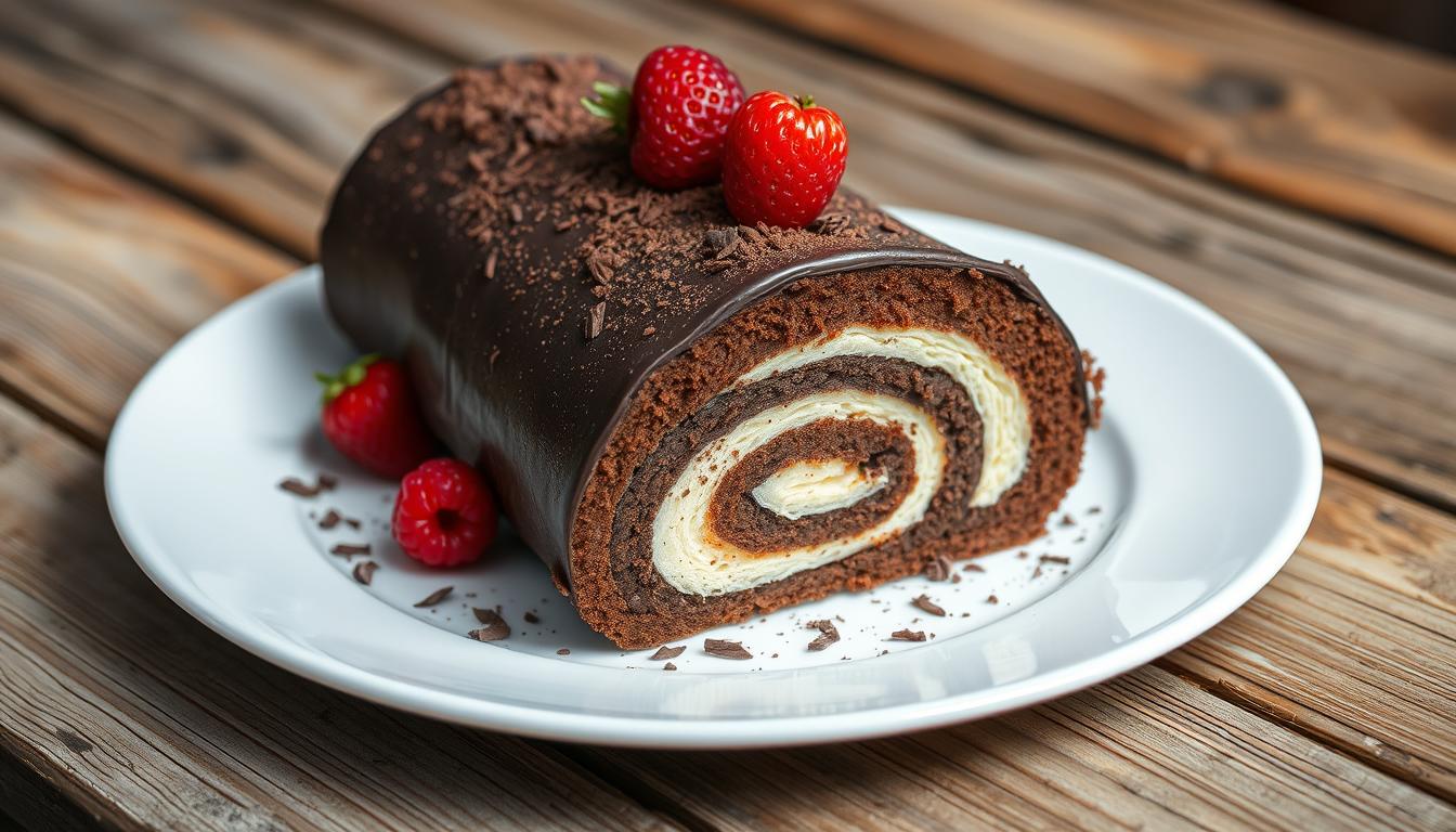 chocolate roll cake, chocolate cake roll recipe