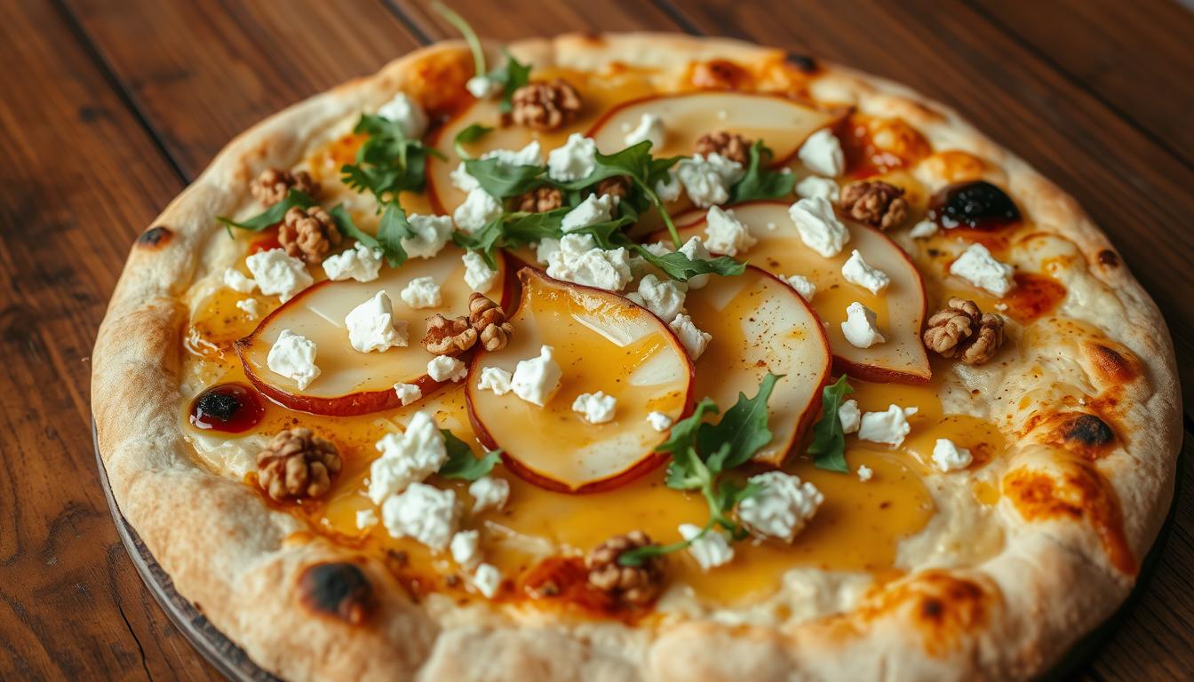 pear and gorgonzola pizza