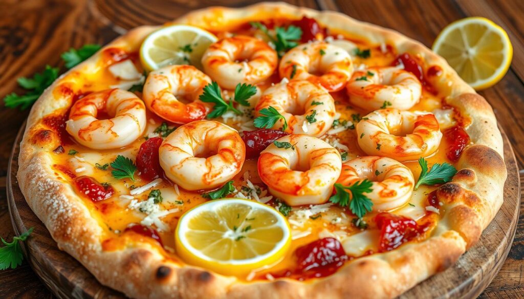 shrimp scampi pizza